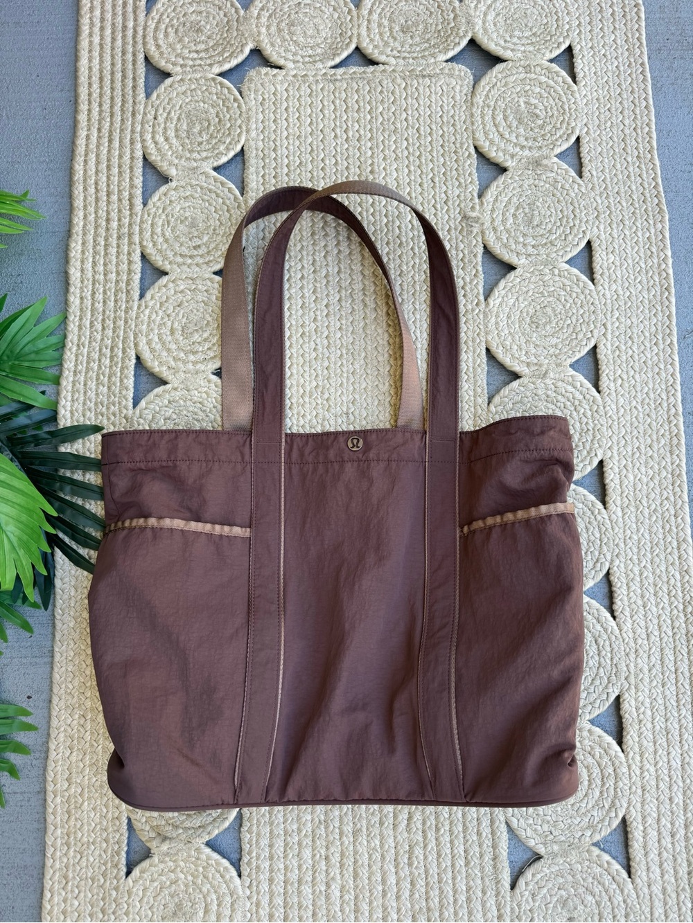 Lululemon Brown Nylon Multi-Pocket Everyday Tote Bag
